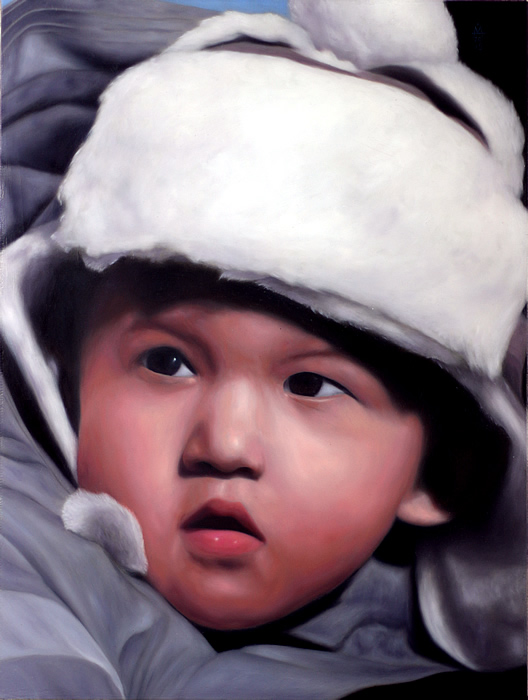 Banasik, Mały Lei Feng, 2015, olej na płótnie, 30x40cm